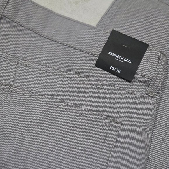 🆑️ Kenneth Cole Grey Cotton Pants Straight Fit Trousers Lightweight Comfortable - Picture 7 of 9